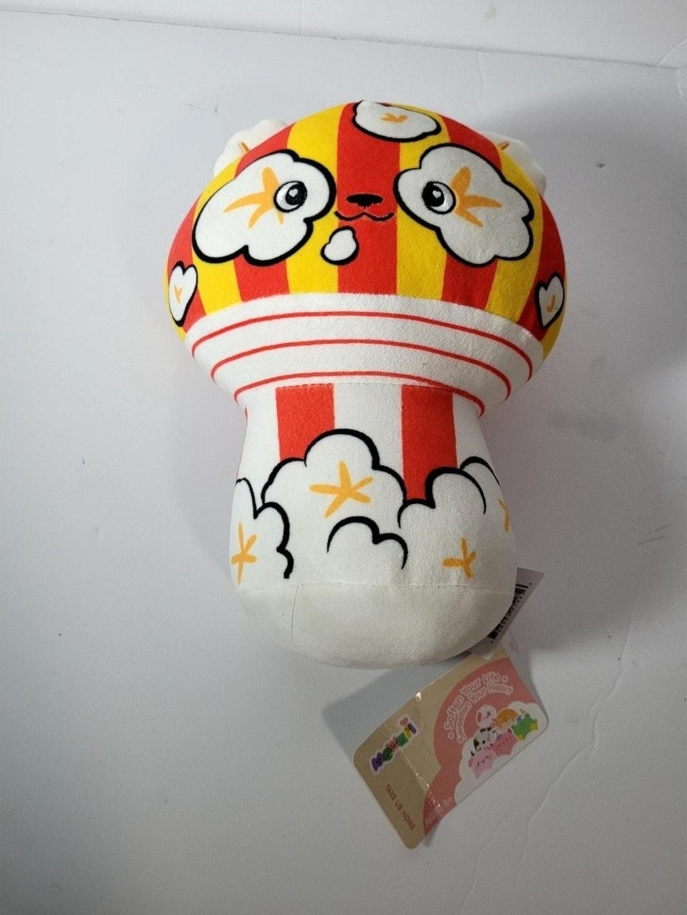 Plush Popcorn Mushroom Toy - Yellow & Red Cute Plush